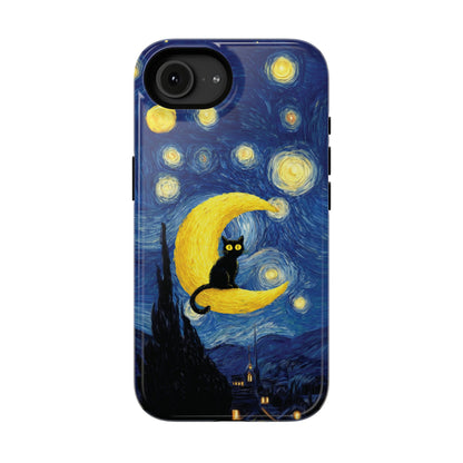 The Starry Night Feline – Fine Art Parody Design iPhone Case