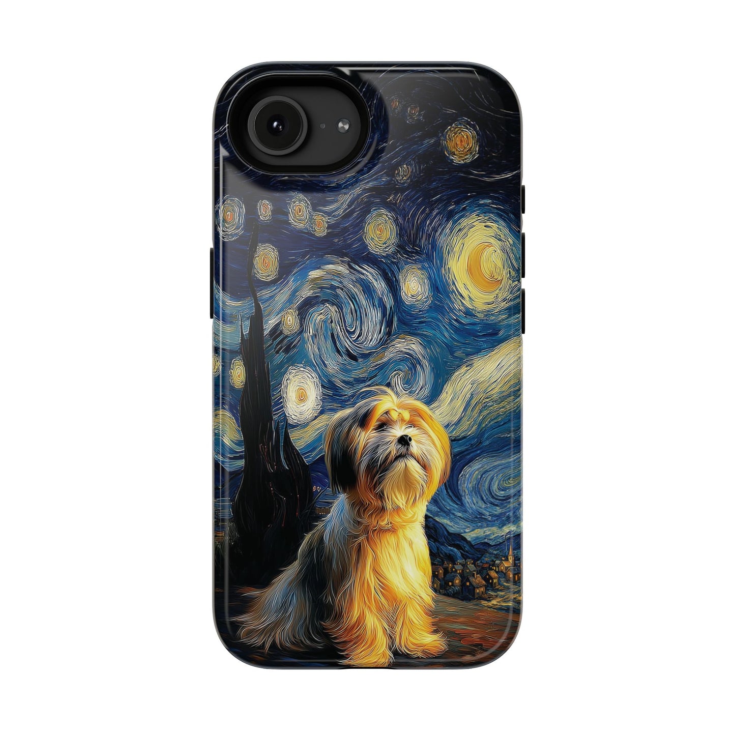 The Starry Night Stargazer – Custom Impressionist Pet iPhone Case