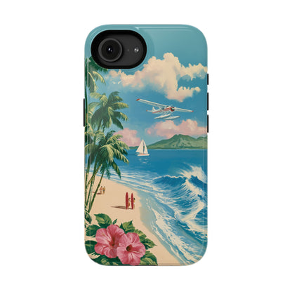 The Retro Paradise – Vintage Travel Poster Design iPhone Case