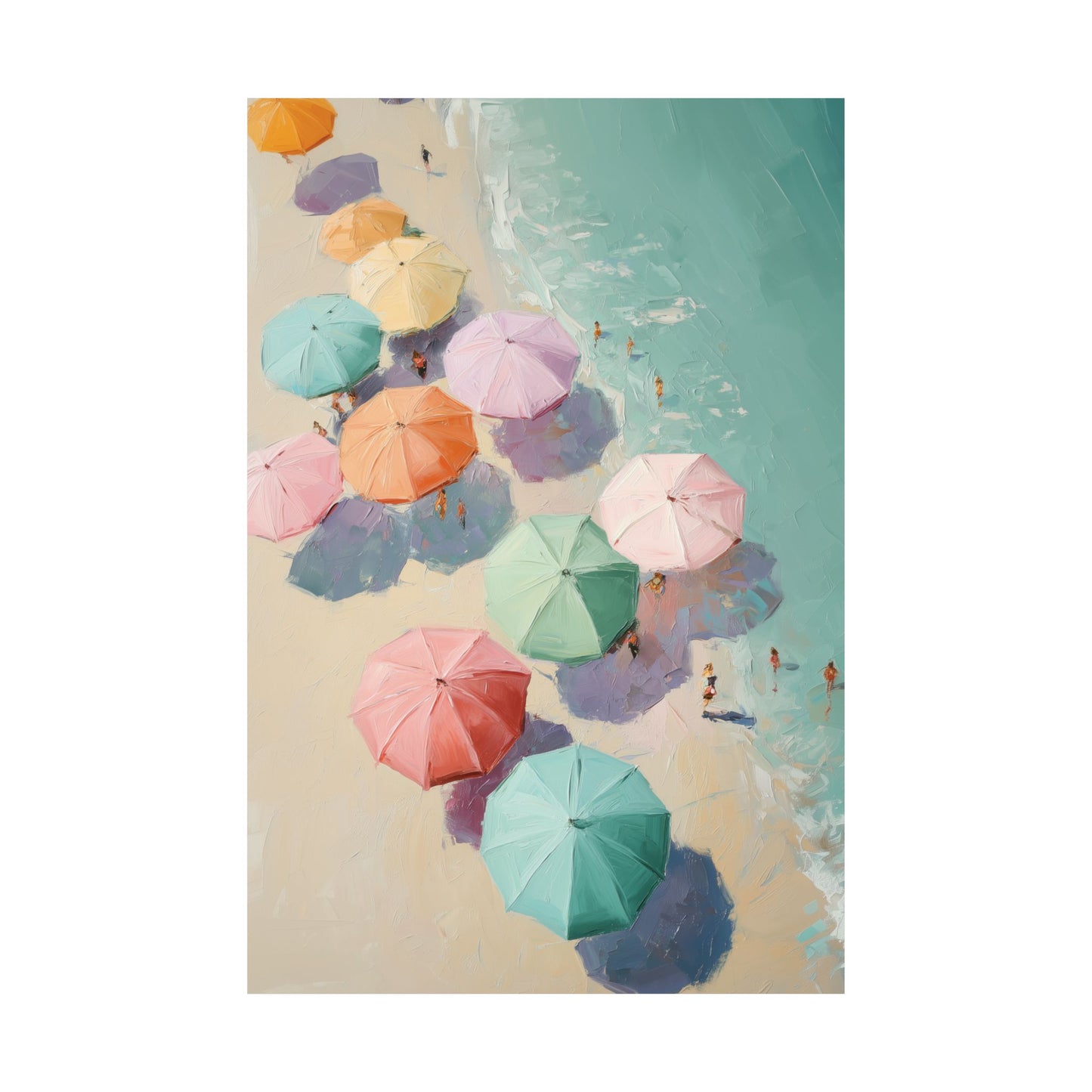 The Pastel Riviera – Aerial Beach Design Wall Art