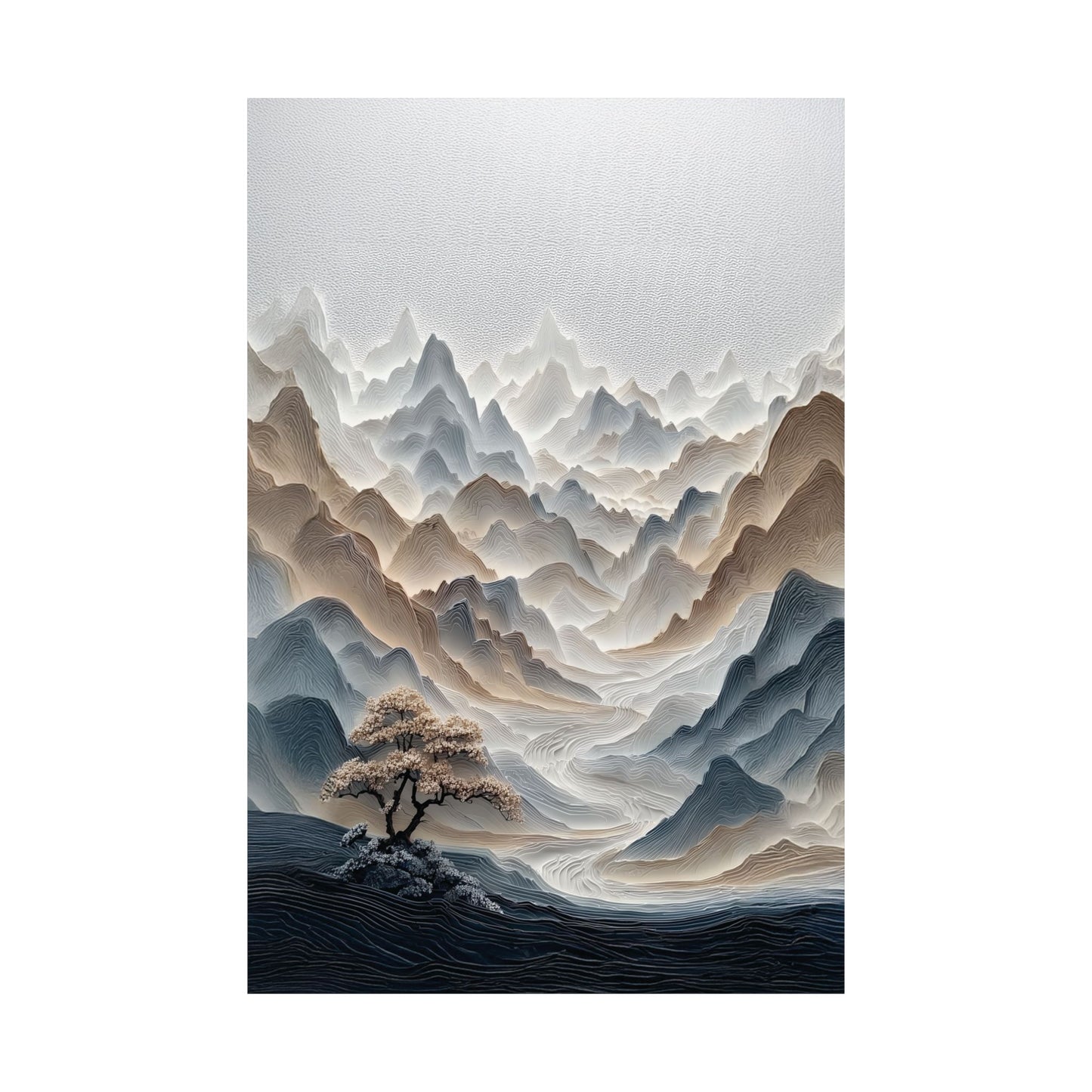 The Sweeping Valley – Sculptural Mountain Design Wall Art