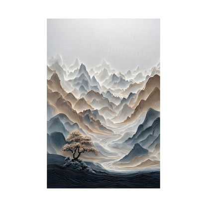 The Sweeping Valley – Sculptural Mountain Design Wall Art