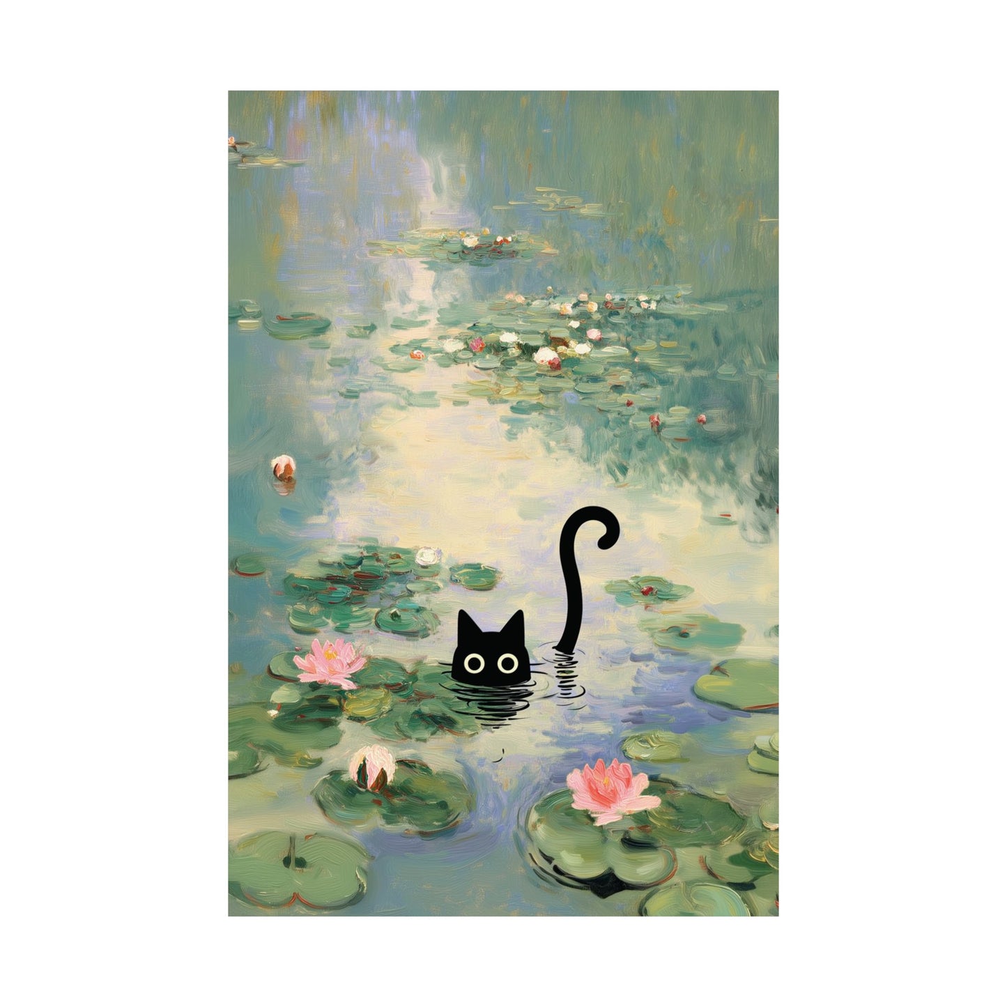 The Water Lily Lurker – Fine Art Parody Design Wall Art