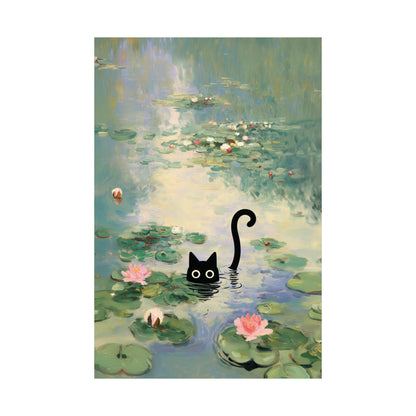The Water Lily Lurker – Fine Art Parody Design Wall Art