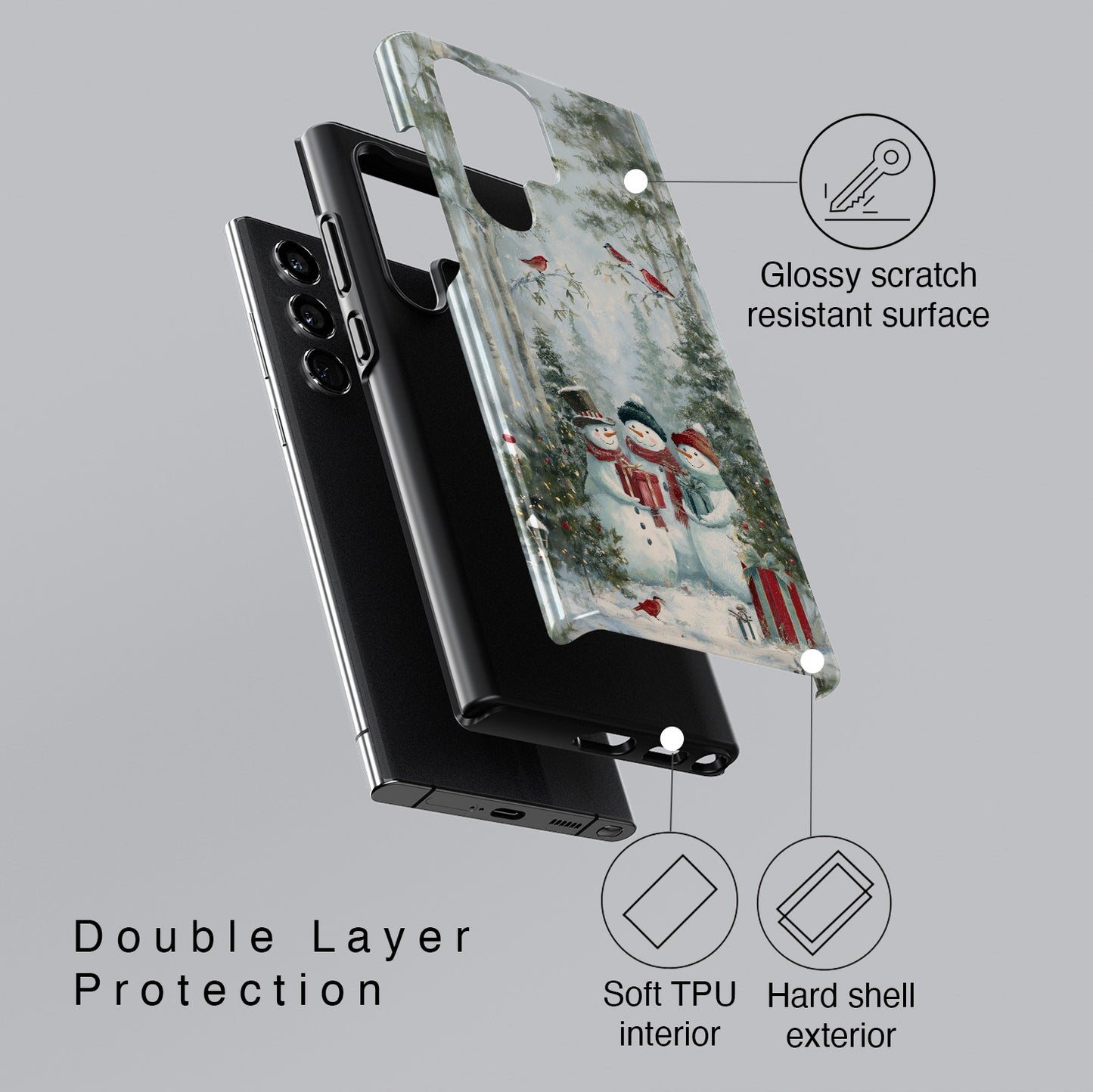 Frosty Friends Design Phone Case for Galaxy S series Phones