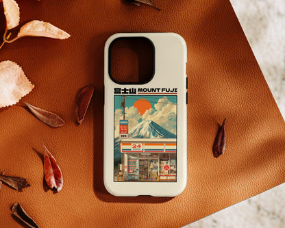 Fuji Golden Hour – Retro Anime Design iPhone Case