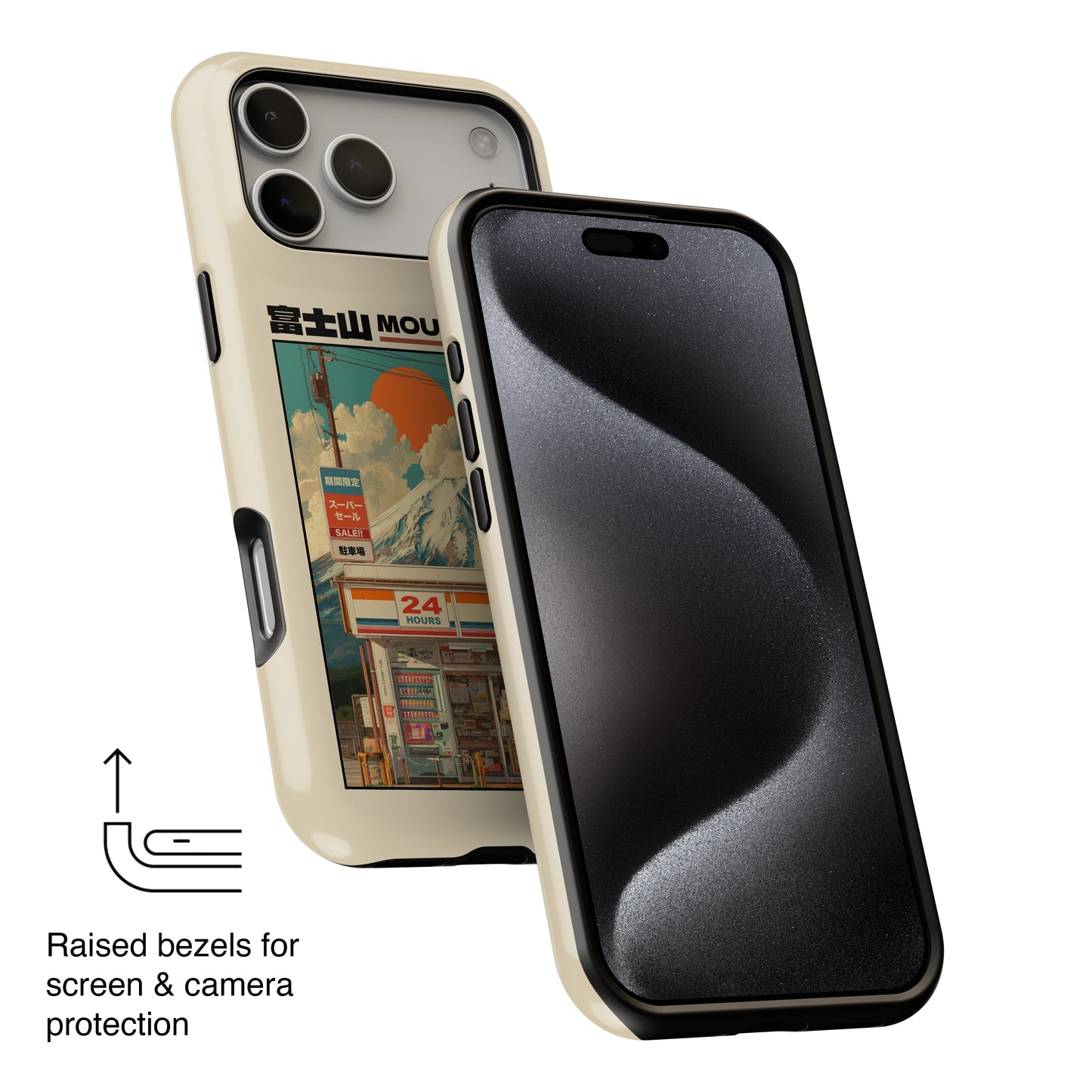 Fuji Golden Hour – Retro Anime Design iPhone Case
