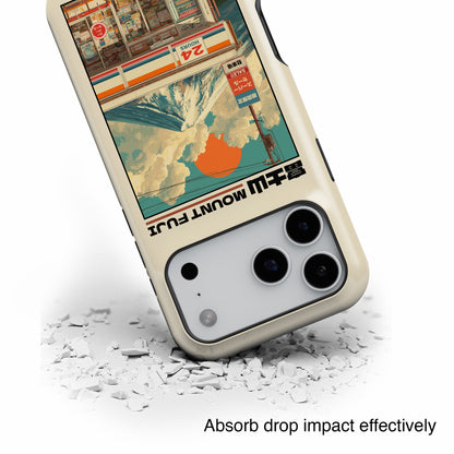Fuji Golden Hour – Retro Anime Design iPhone Case