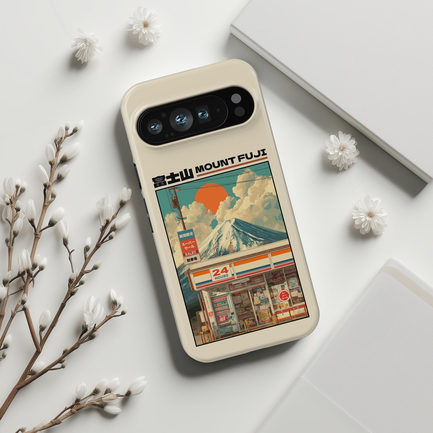 Fuji Golden Hour – Retro Anime Design Phone Case for Google Pixel
