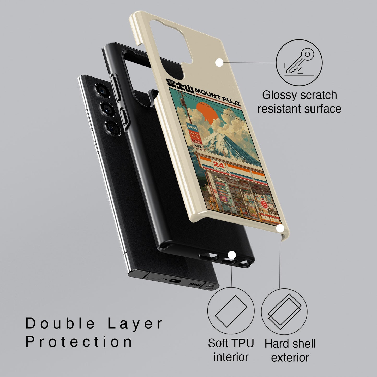 Fuji Golden Hour – Retro Anime Design Phone Case for Galaxy S series Phones