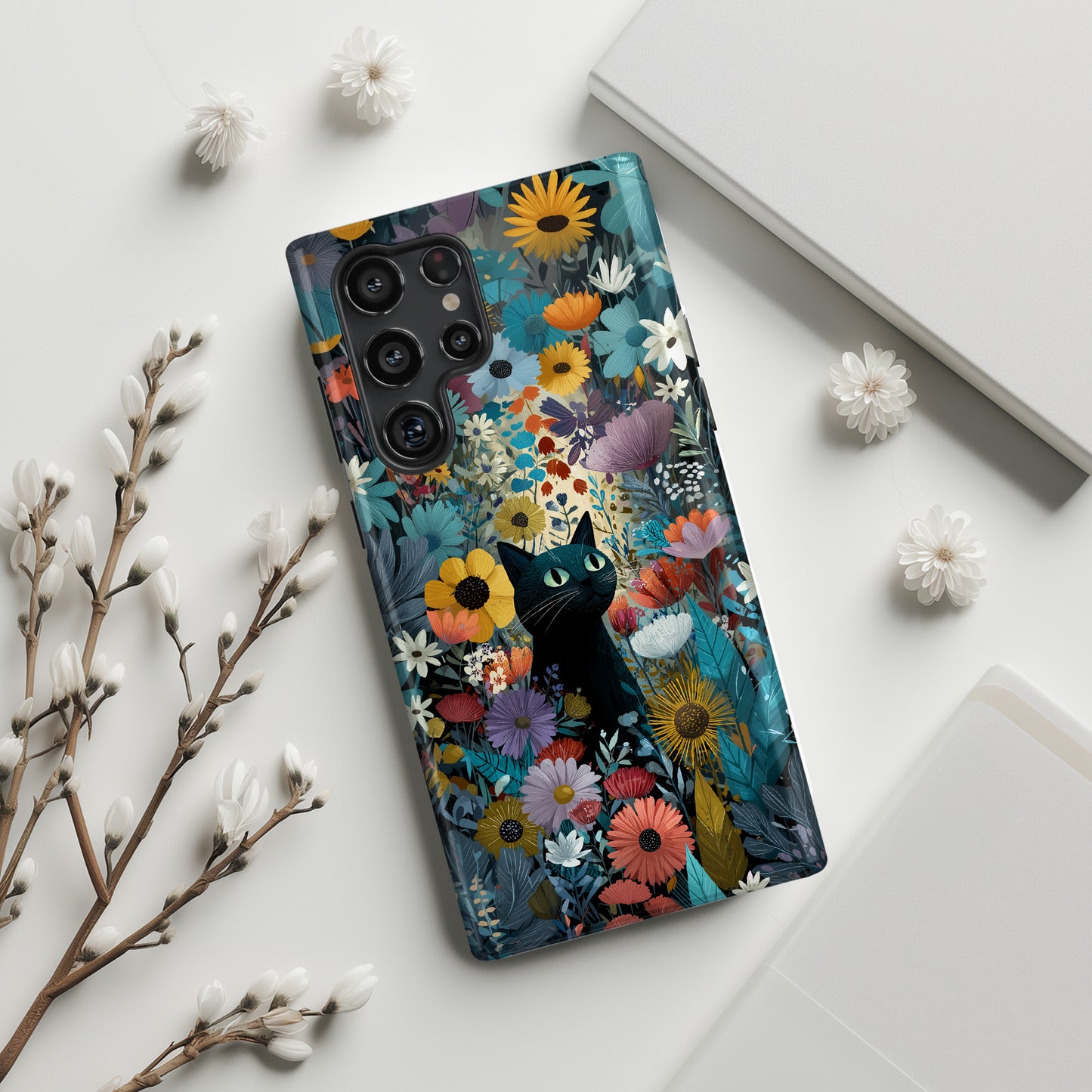 Garden Kitty Design Phone Case for Galaxy S series Phones