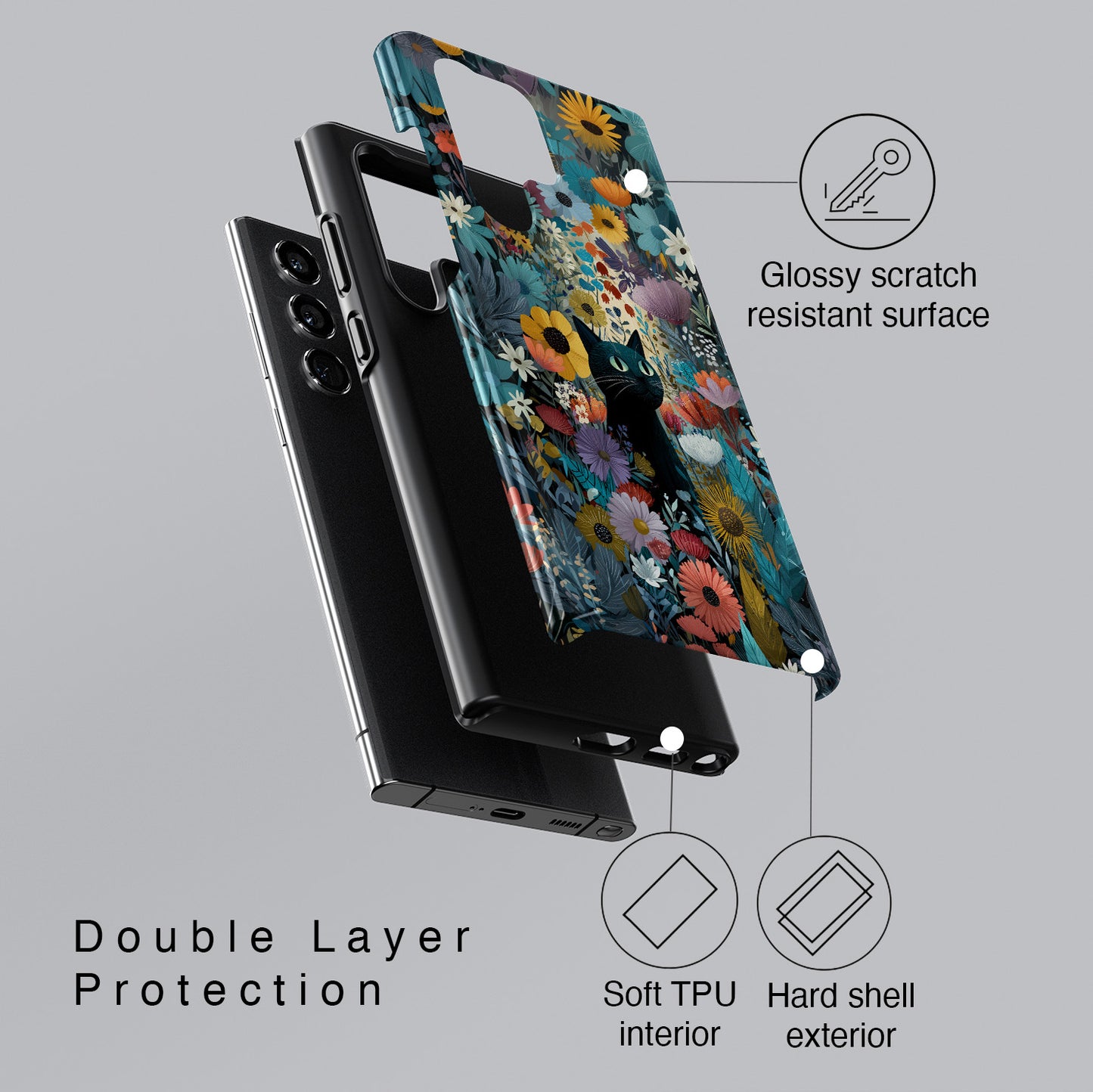 Garden Kitty Design Phone Case for Galaxy S series Phones