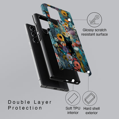 Garden Kitty Design Phone Case for Galaxy S series Phones