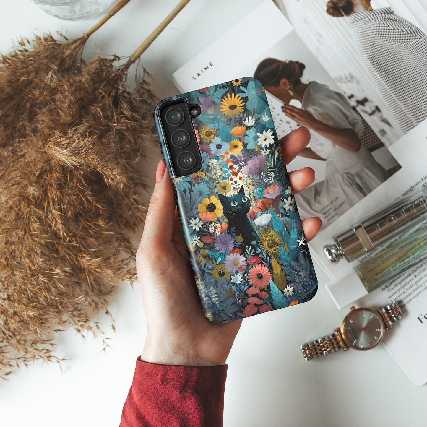 Garden Kitty Design Phone Case for Galaxy S series Phones