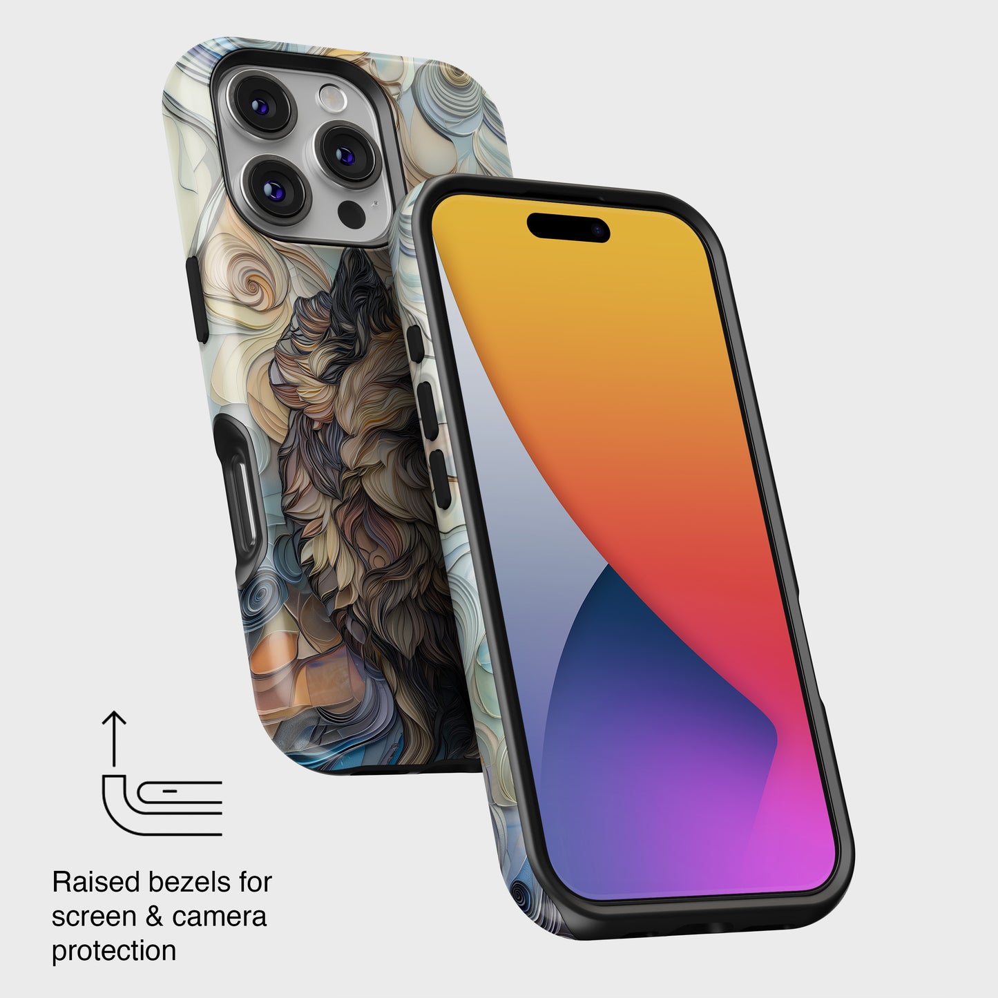 German Shepherd Stained Glass Design iPhone Case