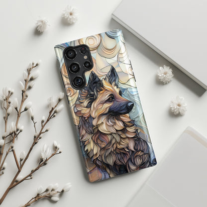 German Shepherd Stained Glass Design Phone Case for Galaxy S series Phones