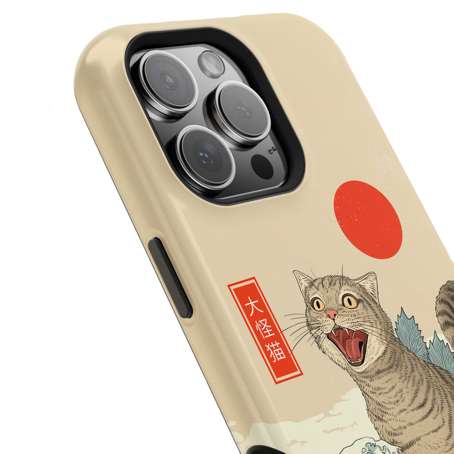 The Roaring Neko – Ukiyo-e Parody Design iPhone Case