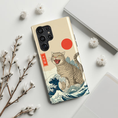 The Roaring Neko – Ukiyo-e Parody Design Phone Case for Galaxy S series Phones
