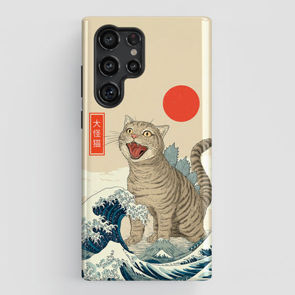 The Roaring Neko – Ukiyo-e Parody Design Phone Case for Galaxy S series Phones