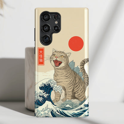 The Roaring Neko – Ukiyo-e Parody Design Phone Case for Galaxy S series Phones