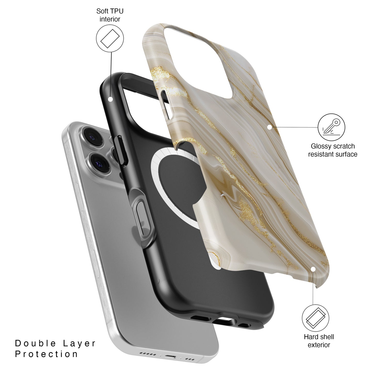 Luxury Gold Marble Case for iPhone