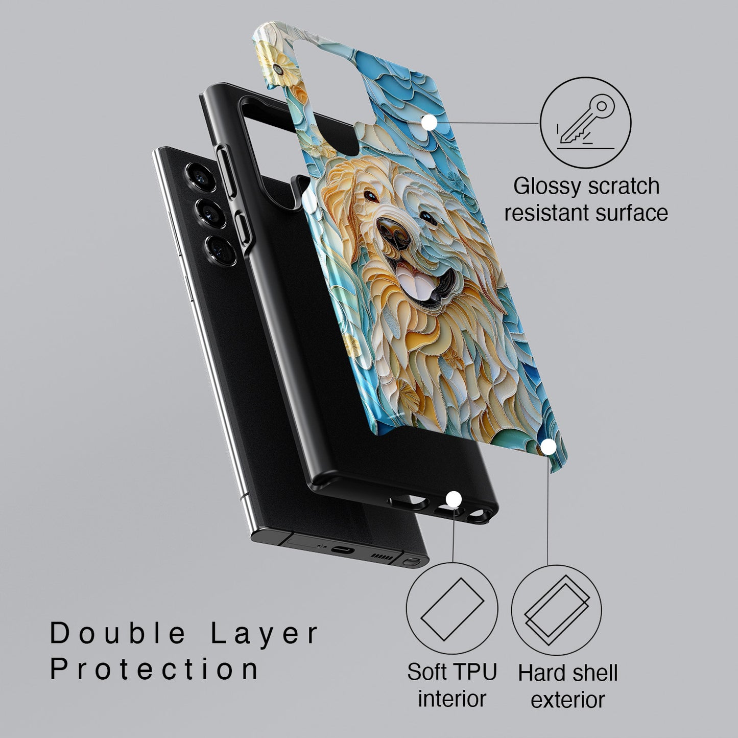 Golden Layers Design Phone Case for Galaxy S series Phones