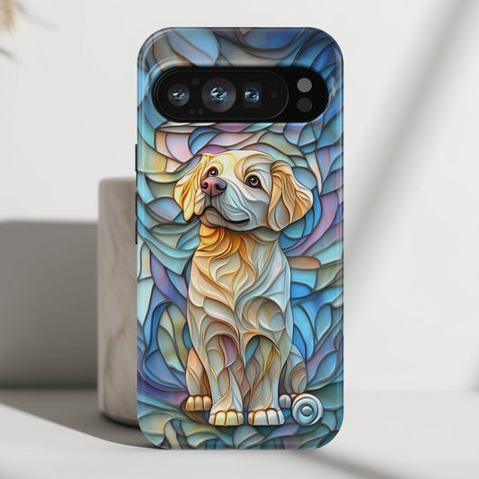 Golden Retriever Puppy Stained Glass Design Phone Case for Google Pixel