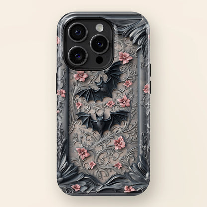 Gothic Victorian Style Bats Design iPhone Case