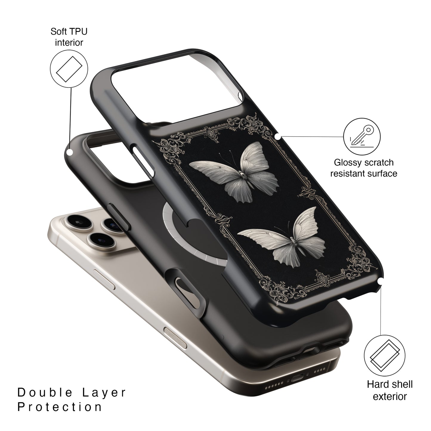 Gothic Wings Design iPhone Case
