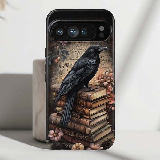 Gothic Book Raven Dark Fantasy Design Google Pixel Phone Case