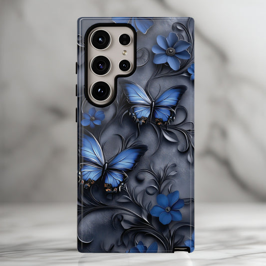 Gothic Floral Butterflies Design Phone Case for Galaxy S series Phones