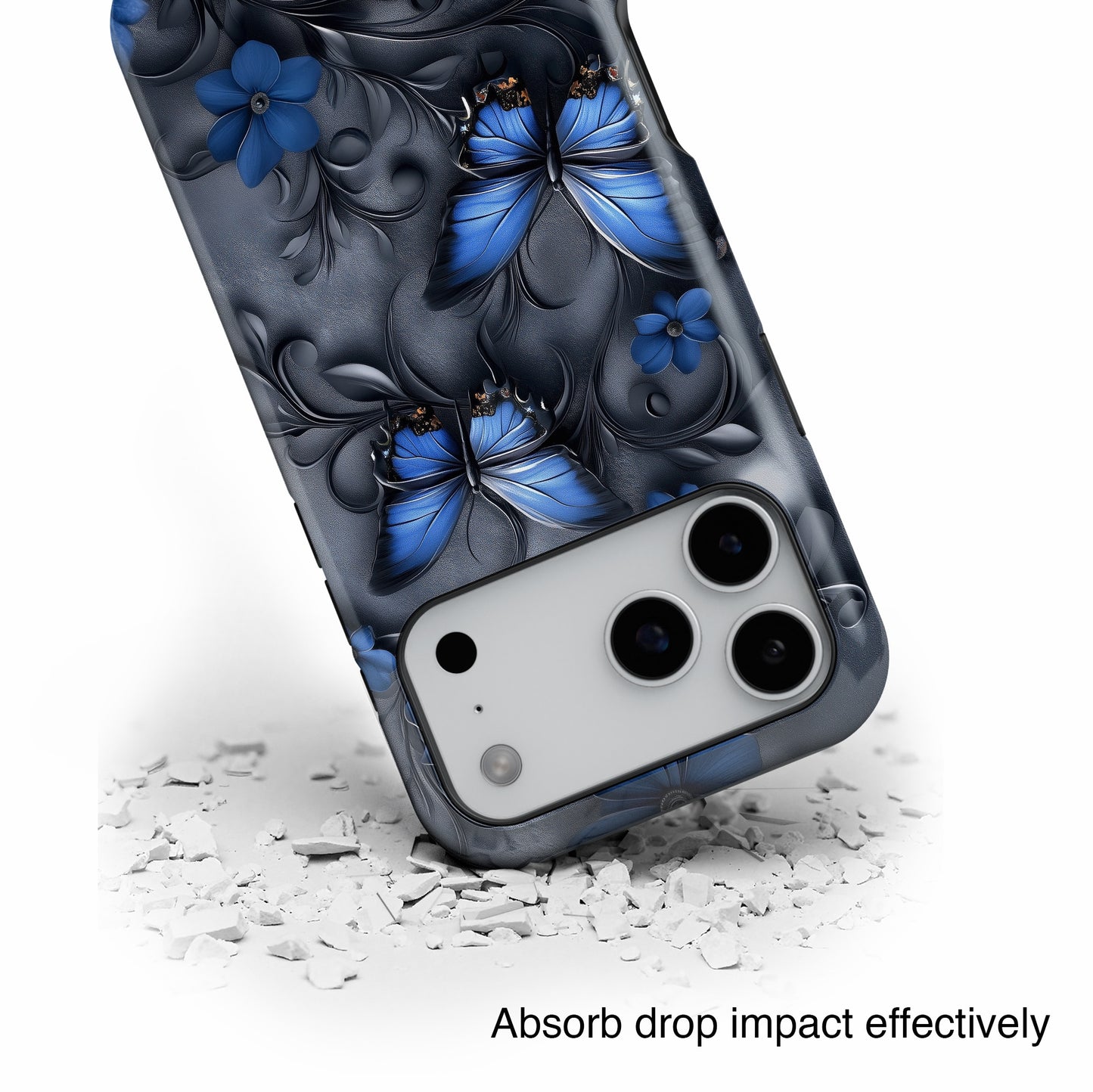 Gothic Floral Butterflies Design iPhone Case