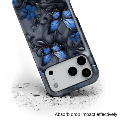 Gothic Floral Butterflies Design iPhone Case