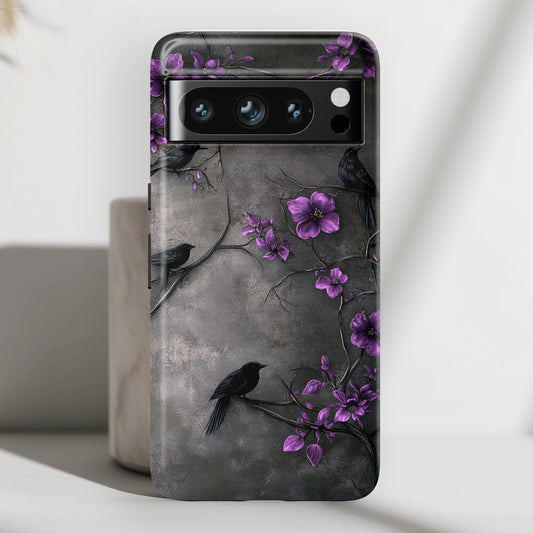 Gothic Purple Flower Tree Dark Fantasy Design Google Pixel Phone Case