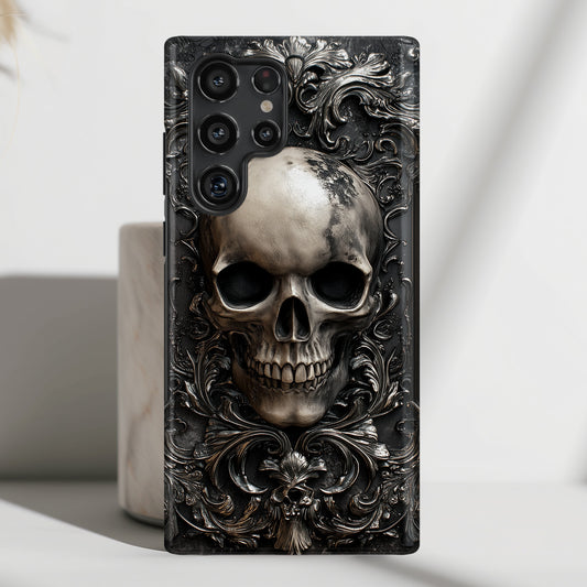 Gothic Skull Metalwork Phone Case for Galaxy S series Phones