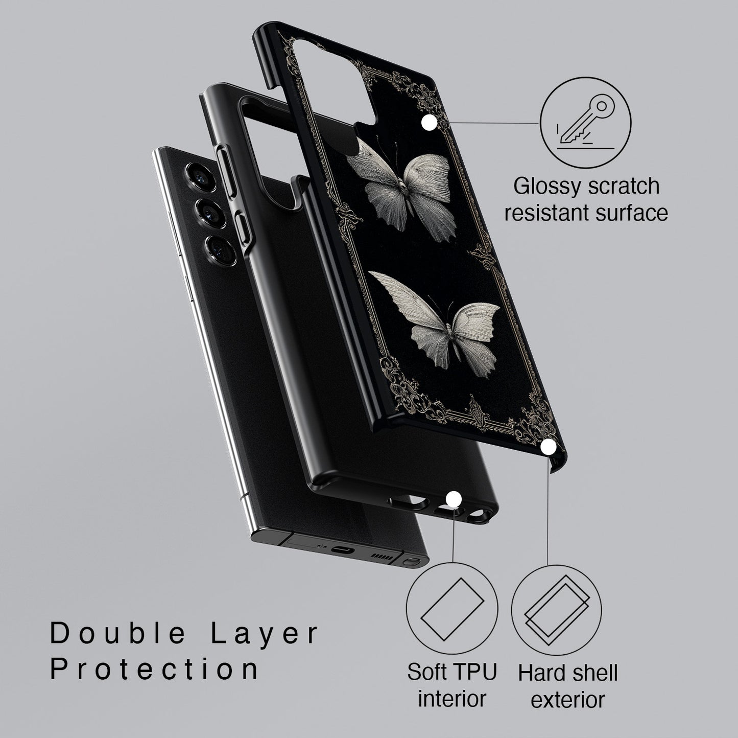 Gothic Wings Design Phone Case for Galaxy S series Phones