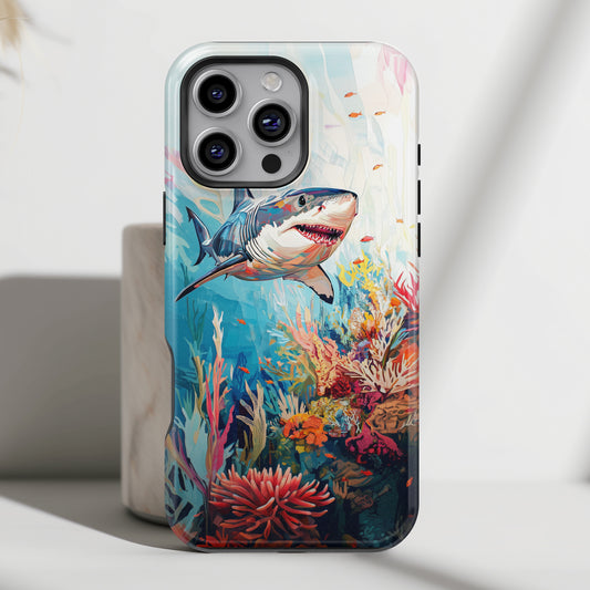 Great White Shark Oil Painting Design iPhone Case