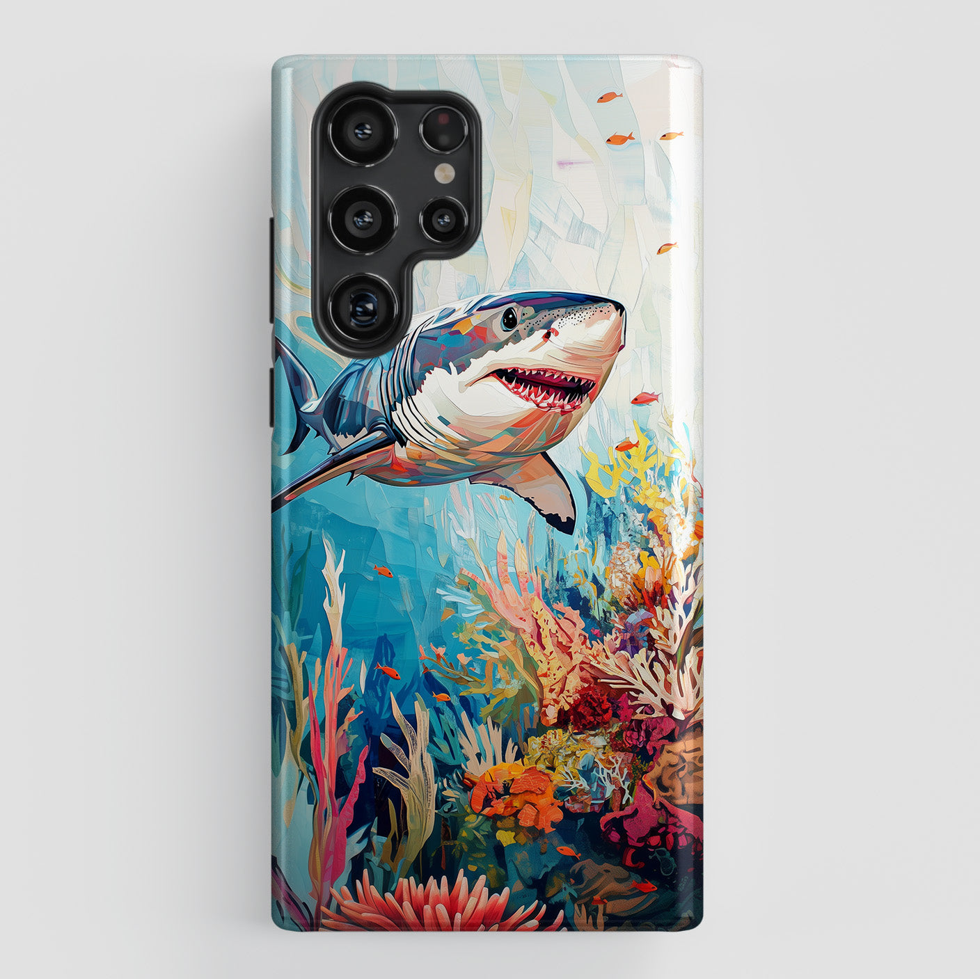 Great White Shark Oil Painting Design Case for Galaxy S series Phones