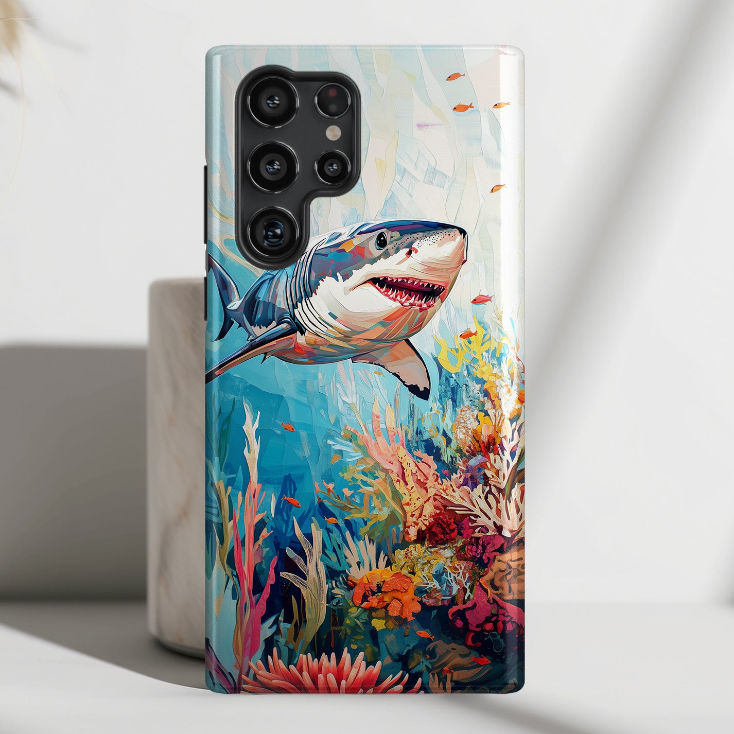 Great White Shark Oil Painting Design Case for Galaxy S series Phones