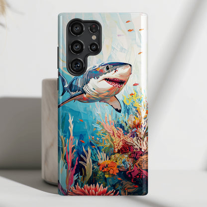 Great White Shark Oil Painting Design Case for Galaxy S series Phones