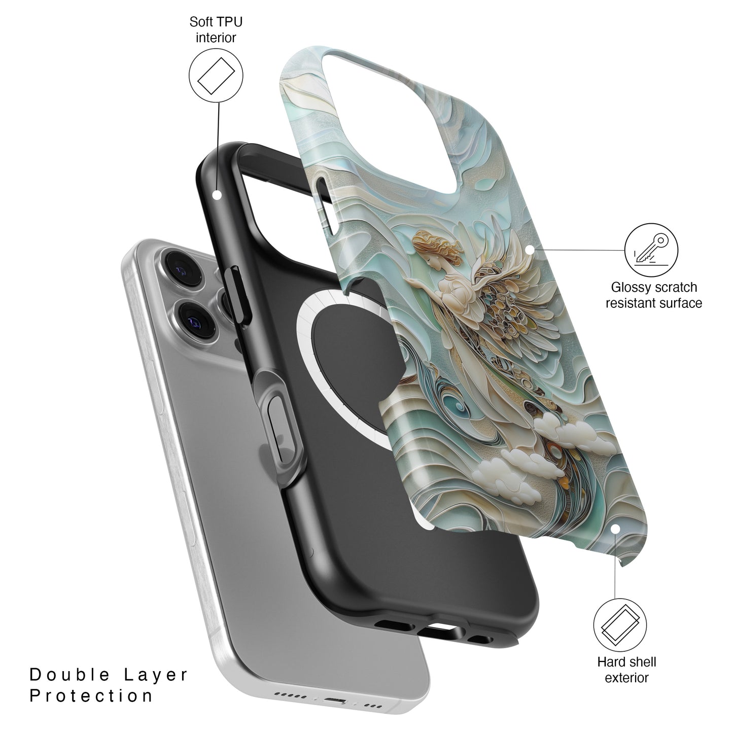 Holy Angel Quilling Art Design iPhone Case