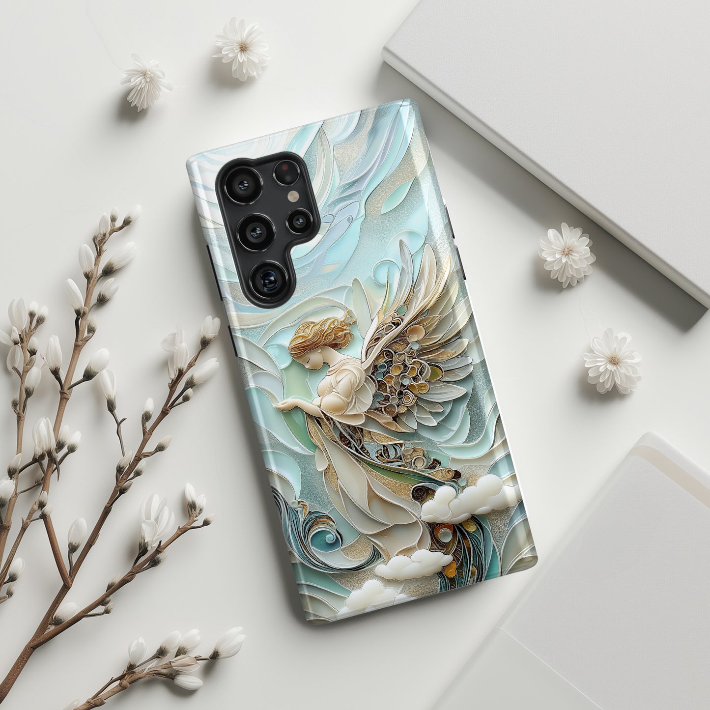 Holy Angel Quilling Art Design Phone Case for Galaxy S series Phones