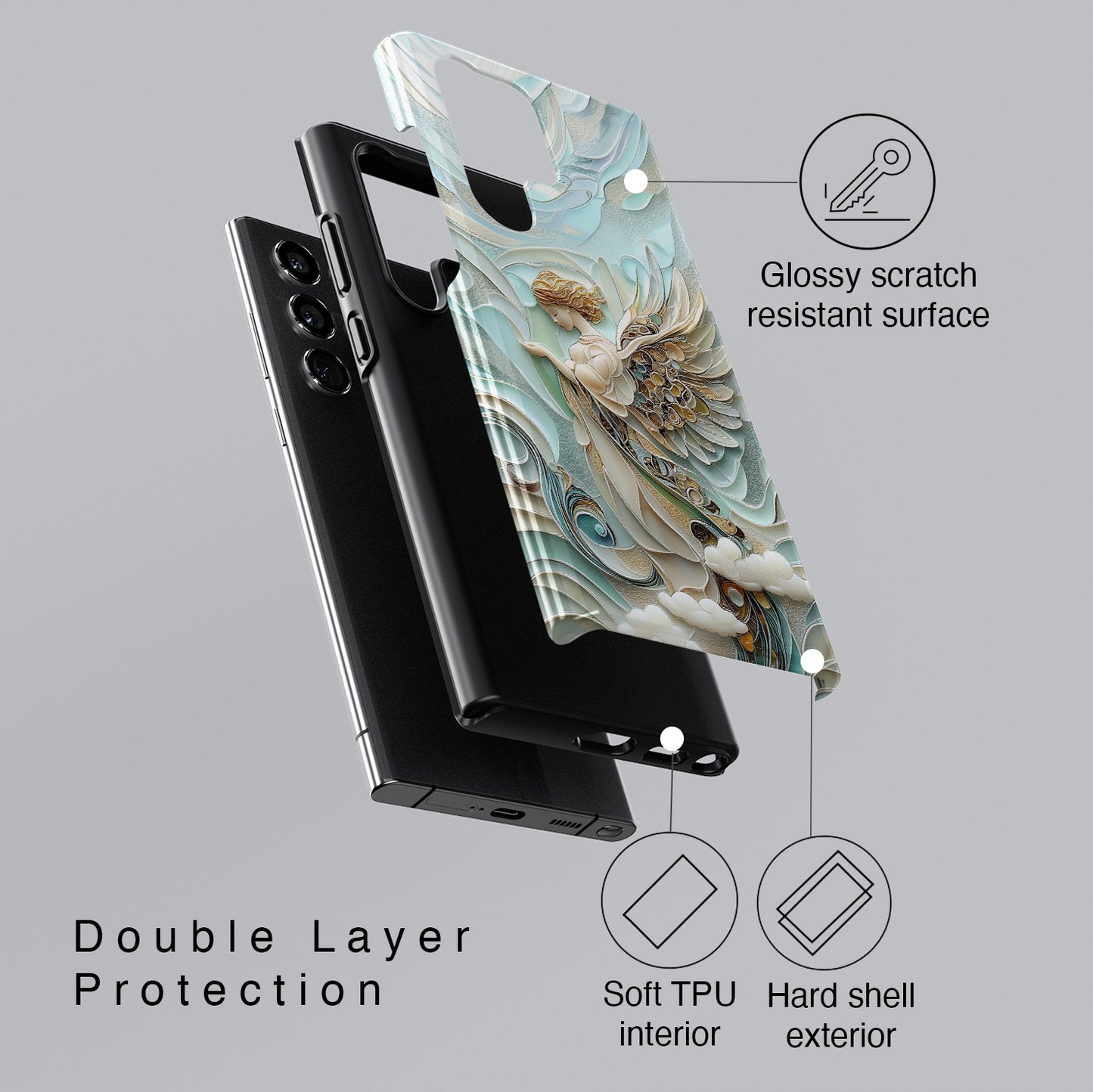 Holy Angel Quilling Art Design Phone Case for Galaxy S series Phones
