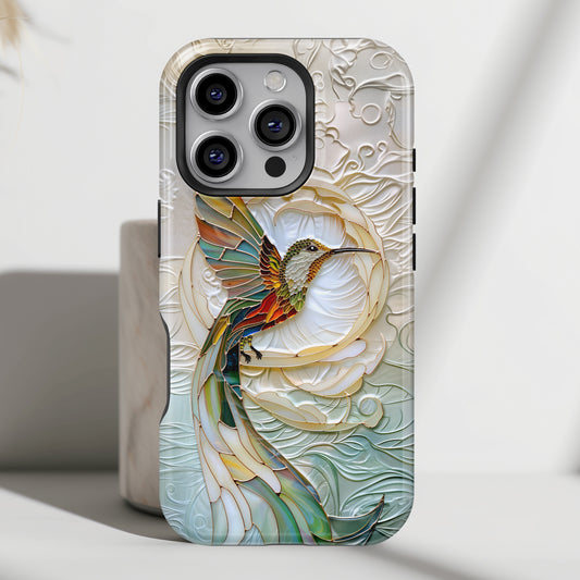 Hummingbird Stained Glass Design iPhone Case