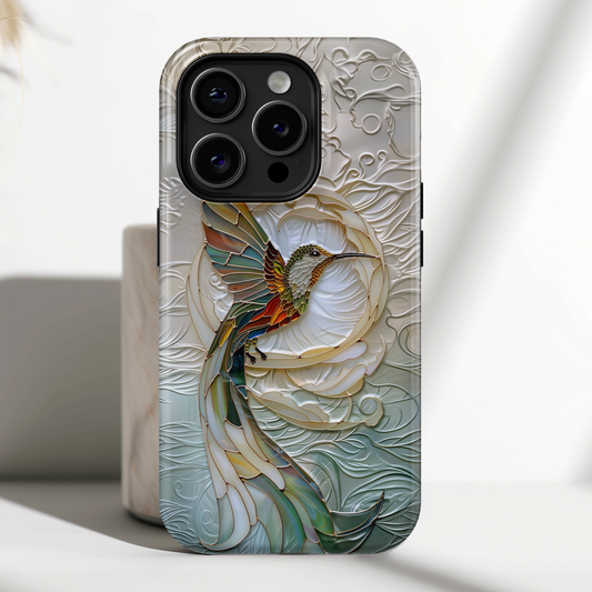 Hummingbird Stained Glass Design iPhone Case