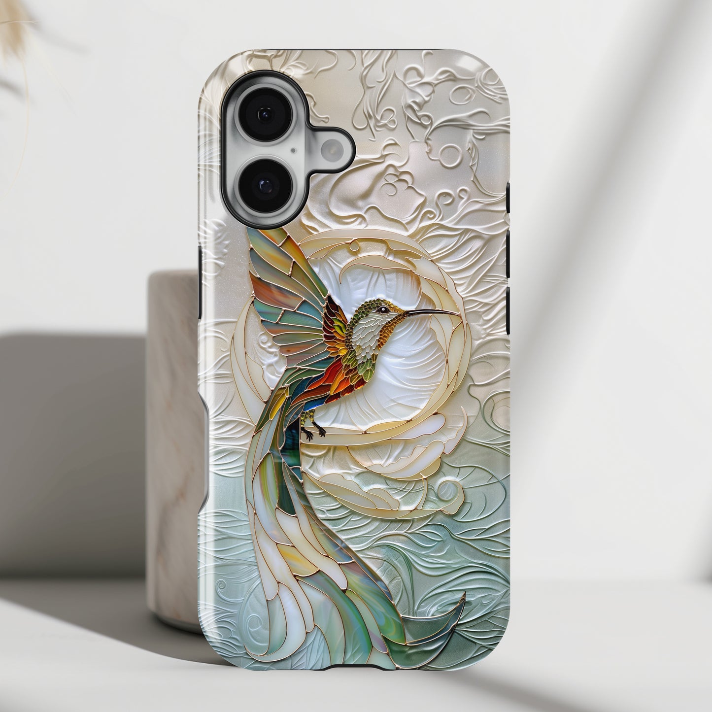 Hummingbird Stained Glass Design iPhone Case
