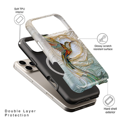 Hummingbird Stained Glass Design iPhone Case