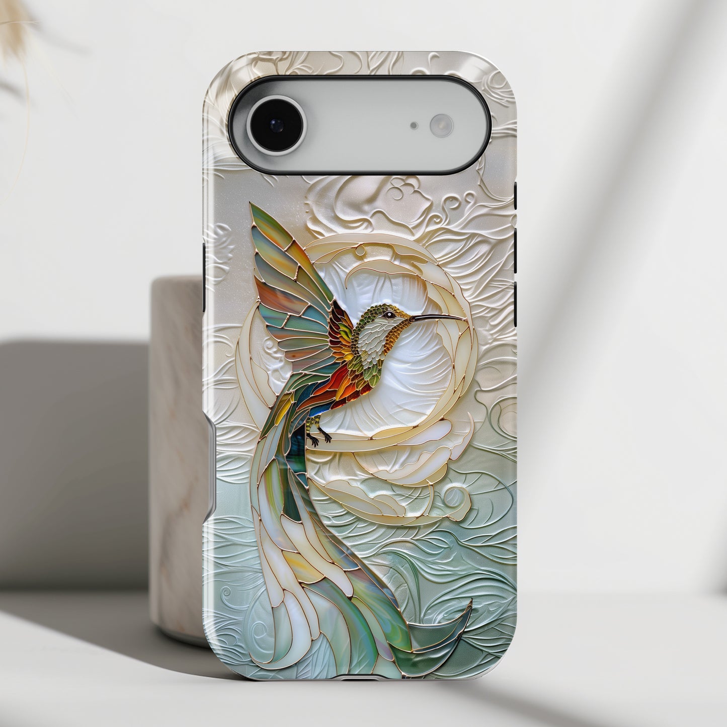 Hummingbird Stained Glass Design iPhone Case