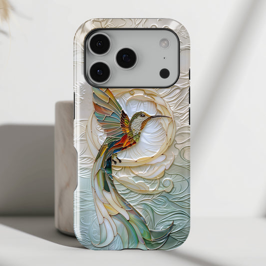 Hummingbird Stained Glass Design iPhone Case