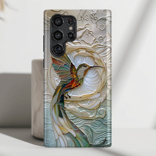 Hummingbird Stained Glass Design Samsung Phone Case